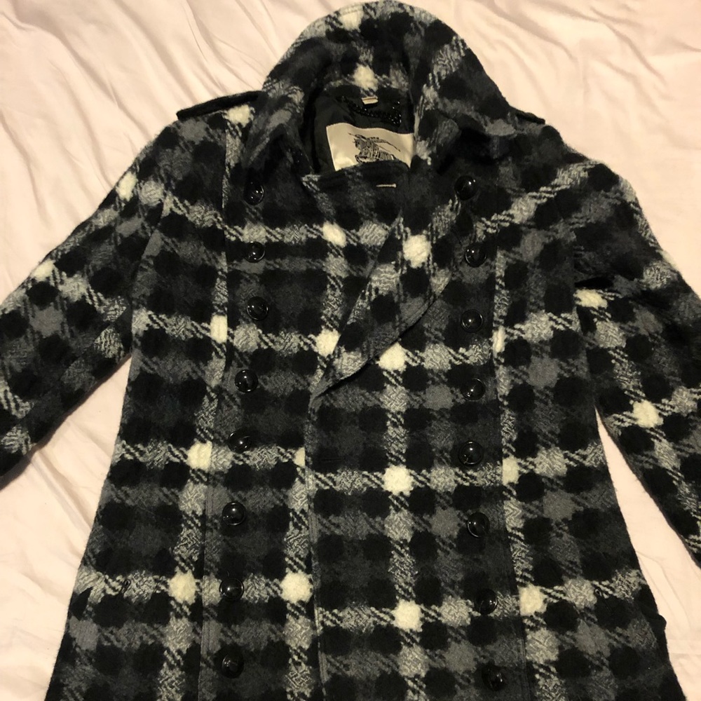 Burberry London Women's Check Plaid Wool Coat